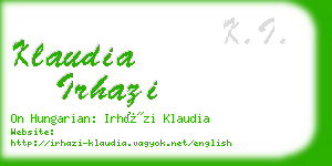 klaudia irhazi business card